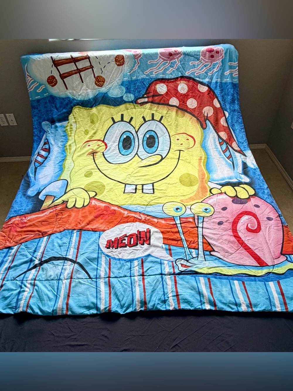 2004 VTG Nickelodeon SpongeBob Square Pants FULL Size Reversible Comforter
